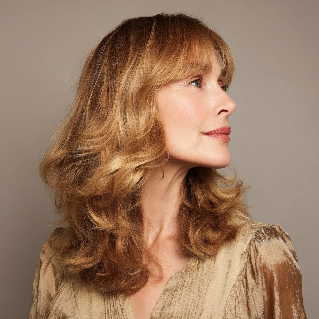Softly Layered Medium Cut with Gentle Bangs