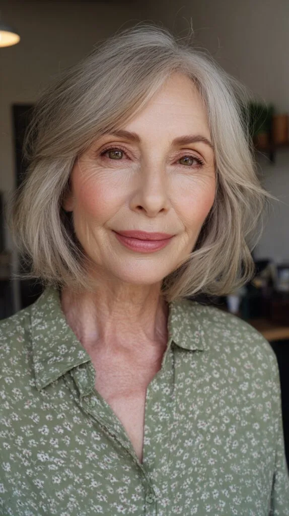 Softly Textured Chin-Length Bob with Gentle Layers