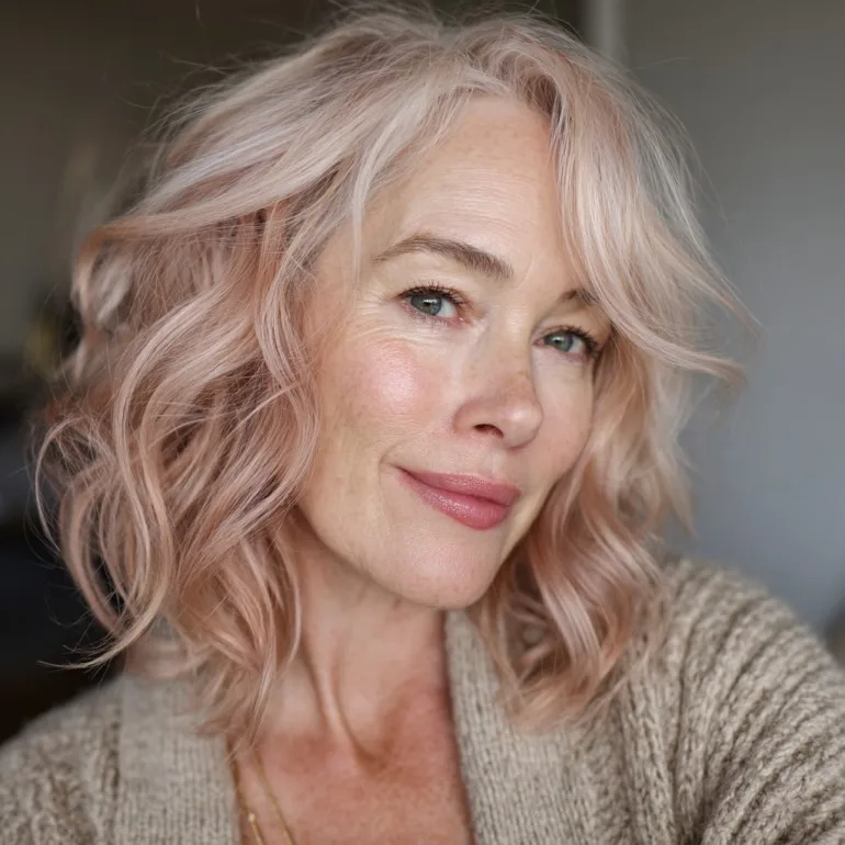 Softly Textured Shoulder-Length Cut with Gentle Waves