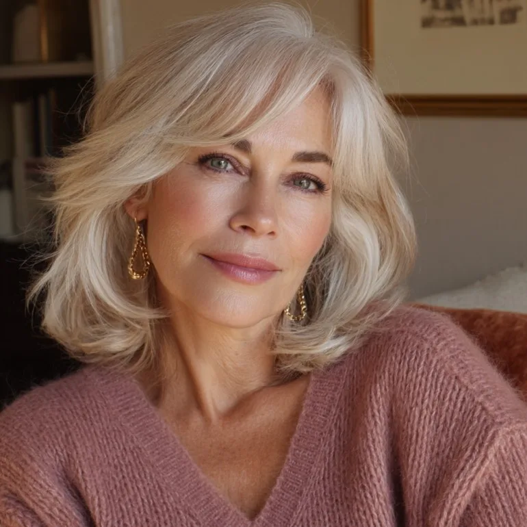 Softly Textured Shoulder-Length Cut with Subtle Highlights
