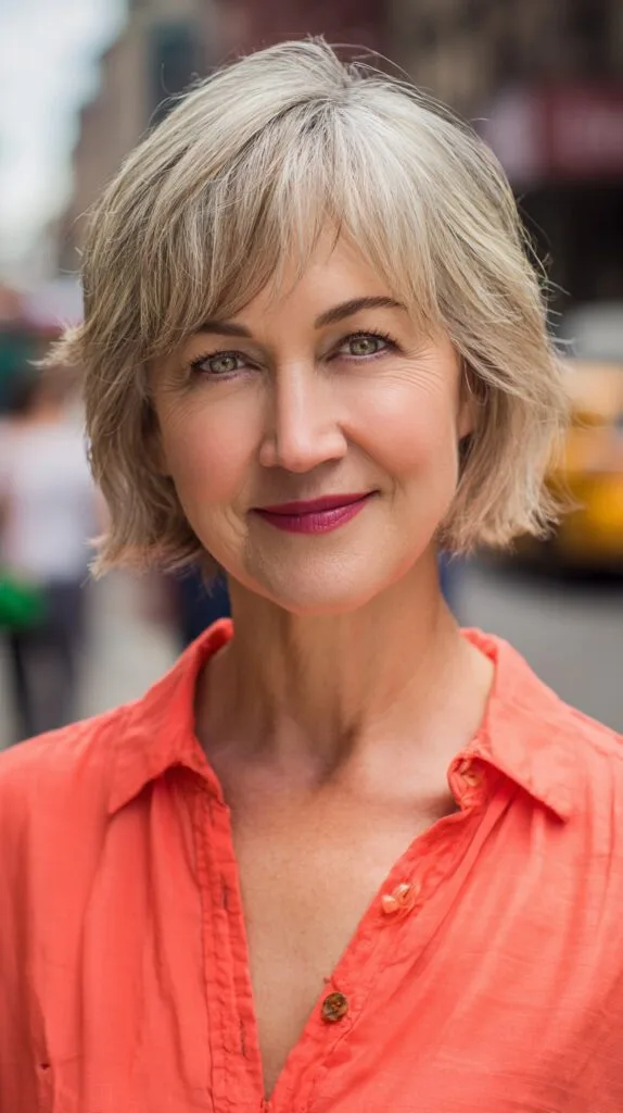 Softly Textured Silver Bob with Subtle Movement