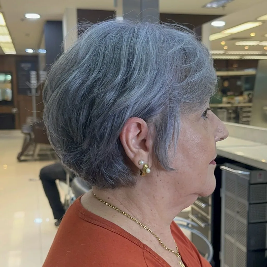 Softly Textured Silver Pixie with Gentle Waves