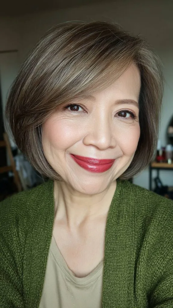 Stylish A-Line Bob with Subtle Highlights