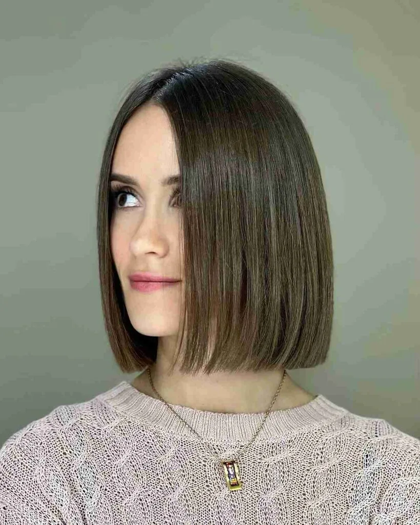 stylish blunt bob cut for women over 50