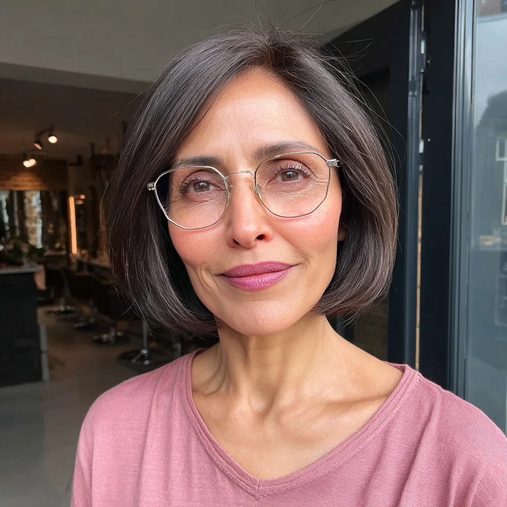 Stylish Blunt Neck-Length Bob with Soft Layers