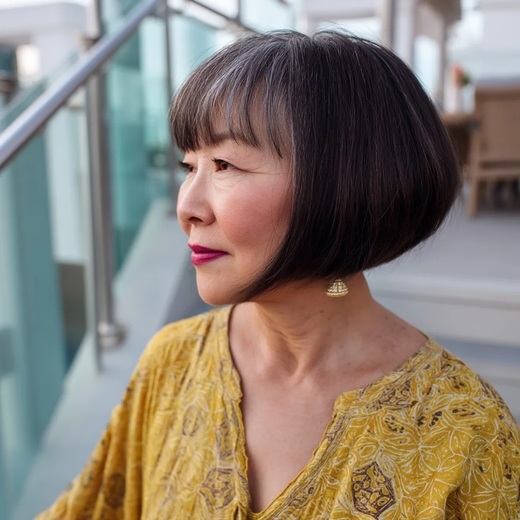 Stylish Graduated Bob with Soft Bangs