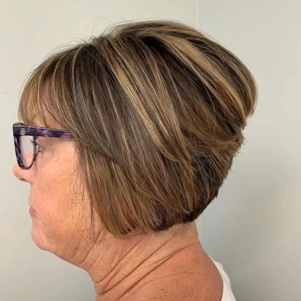 Stylish Layered Bob for Mature Women with Broad Frames