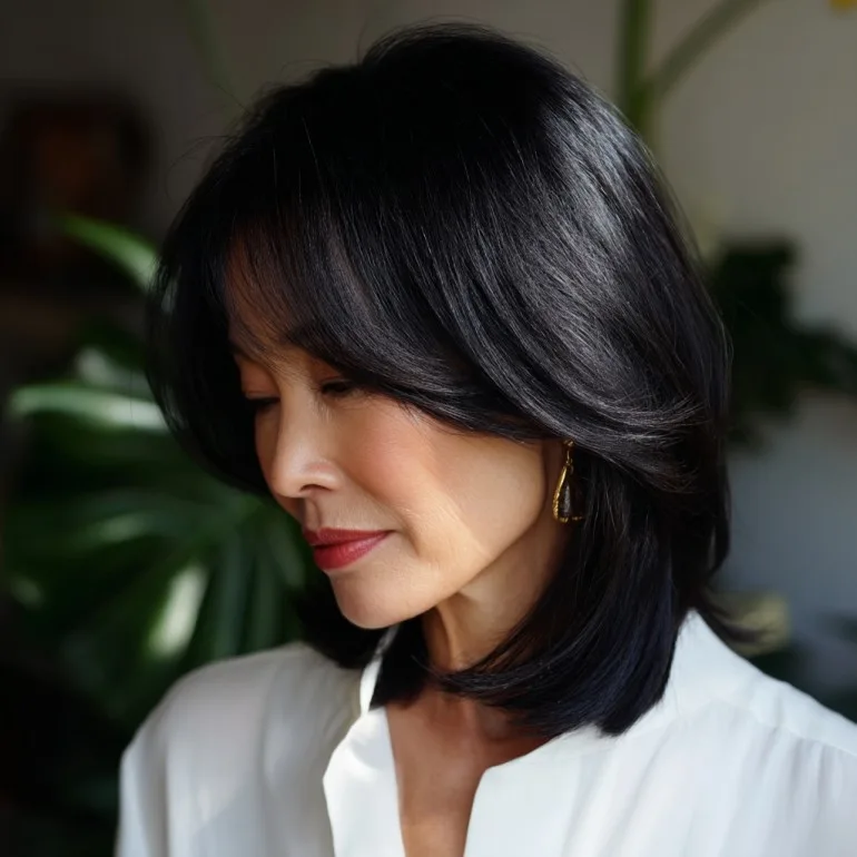Stylish Layered Shoulder-Length Cut with Face-Framing Layers