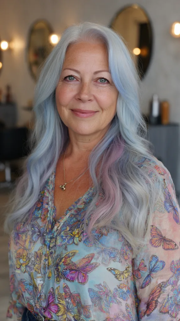 Stylish Pastel Waves with Subtle Lavender Highlights