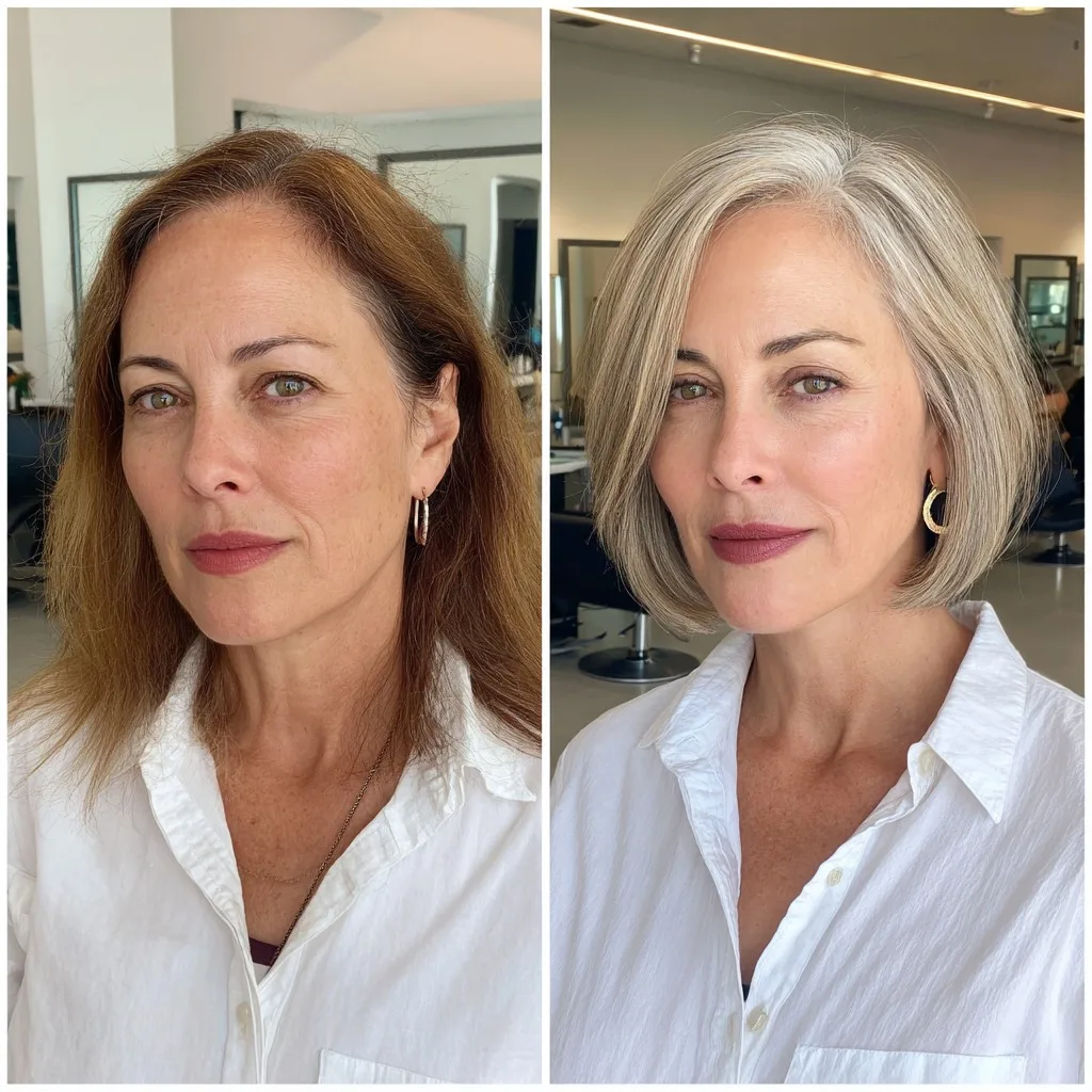 Stylish Silver Bob for Textured Hair