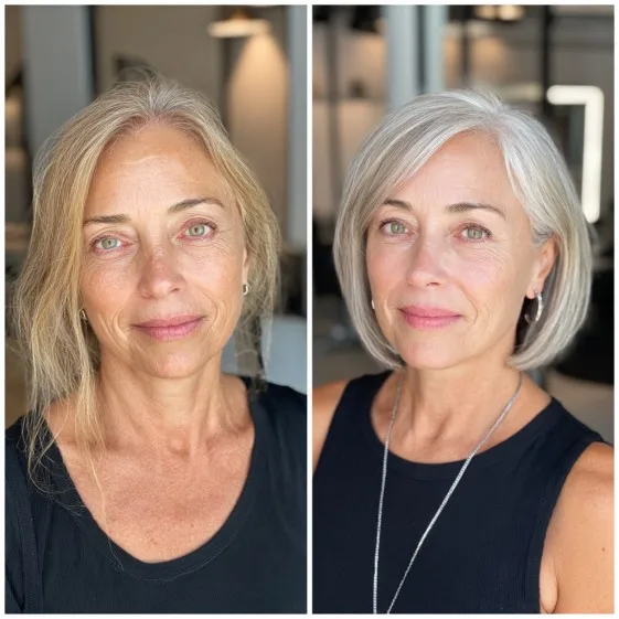 Stylish Sleek Bob with Subtle Highlights