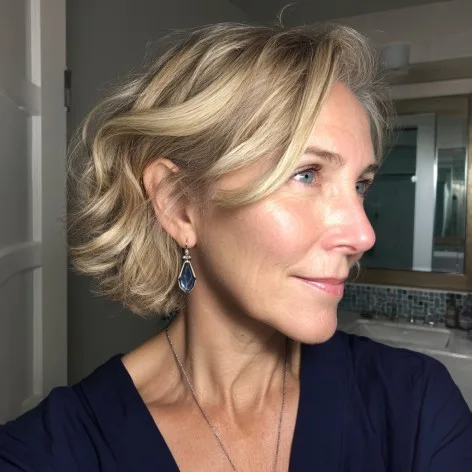 Stylish Soft Waves with Face-Framing Layers