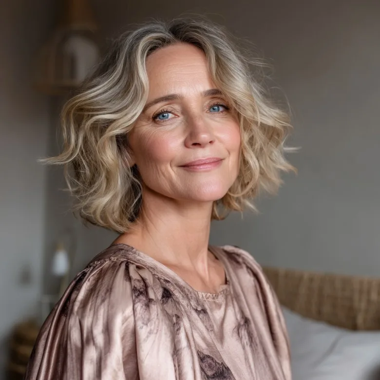 Stylish Soft Waves with Textured Layers for Women Over 50
