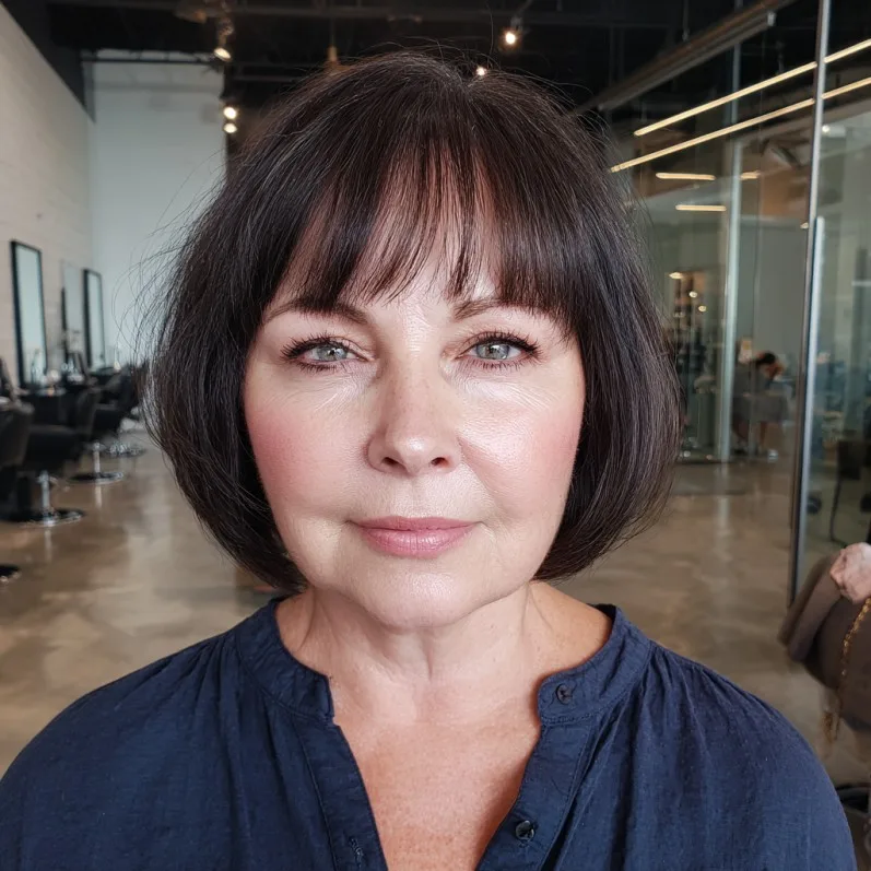 Stylish Textured Bob with Gentle Bangs