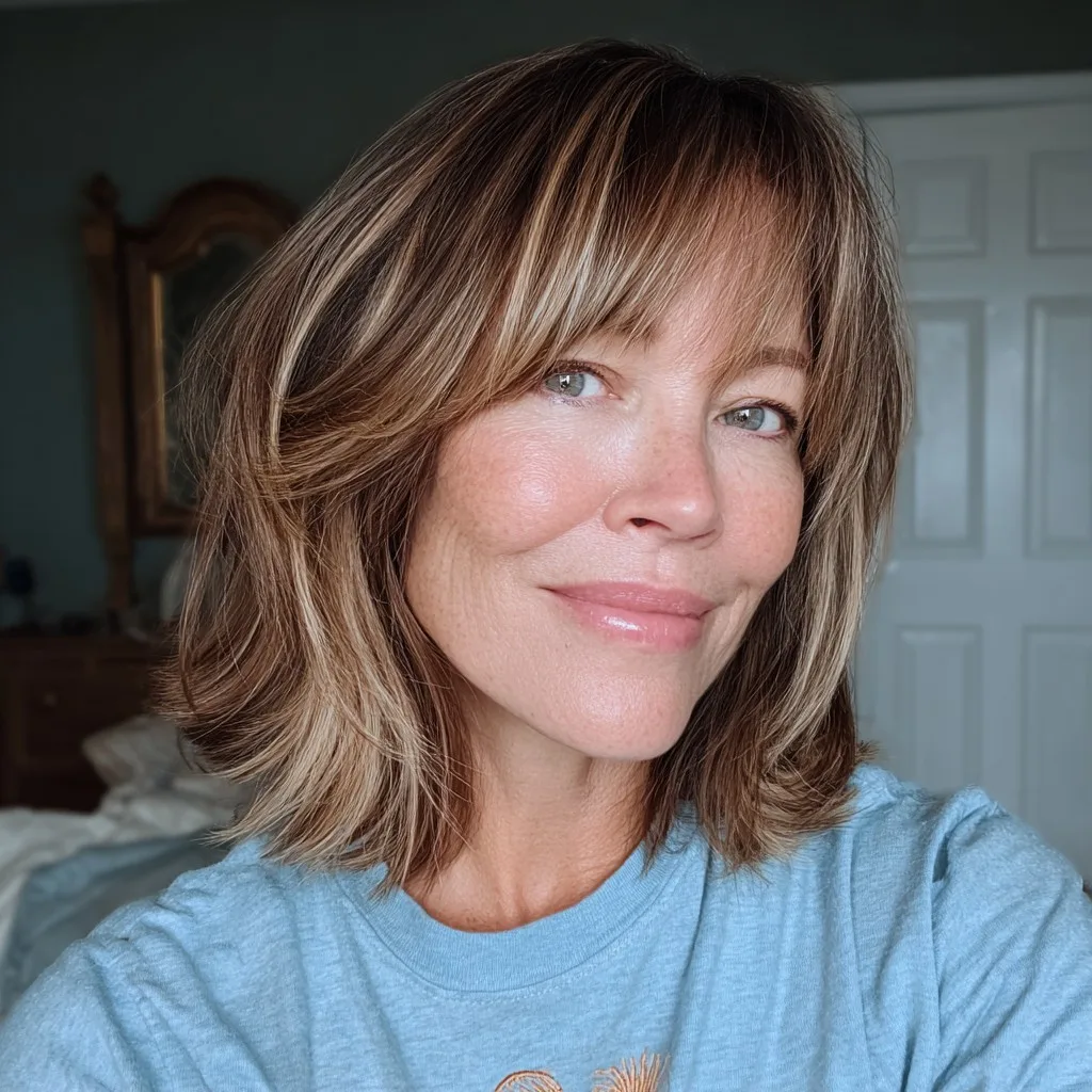 Stylish Textured Lob with Face-Framing Layers