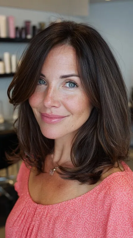 Subtle Brunette Layers with Soft Feathering