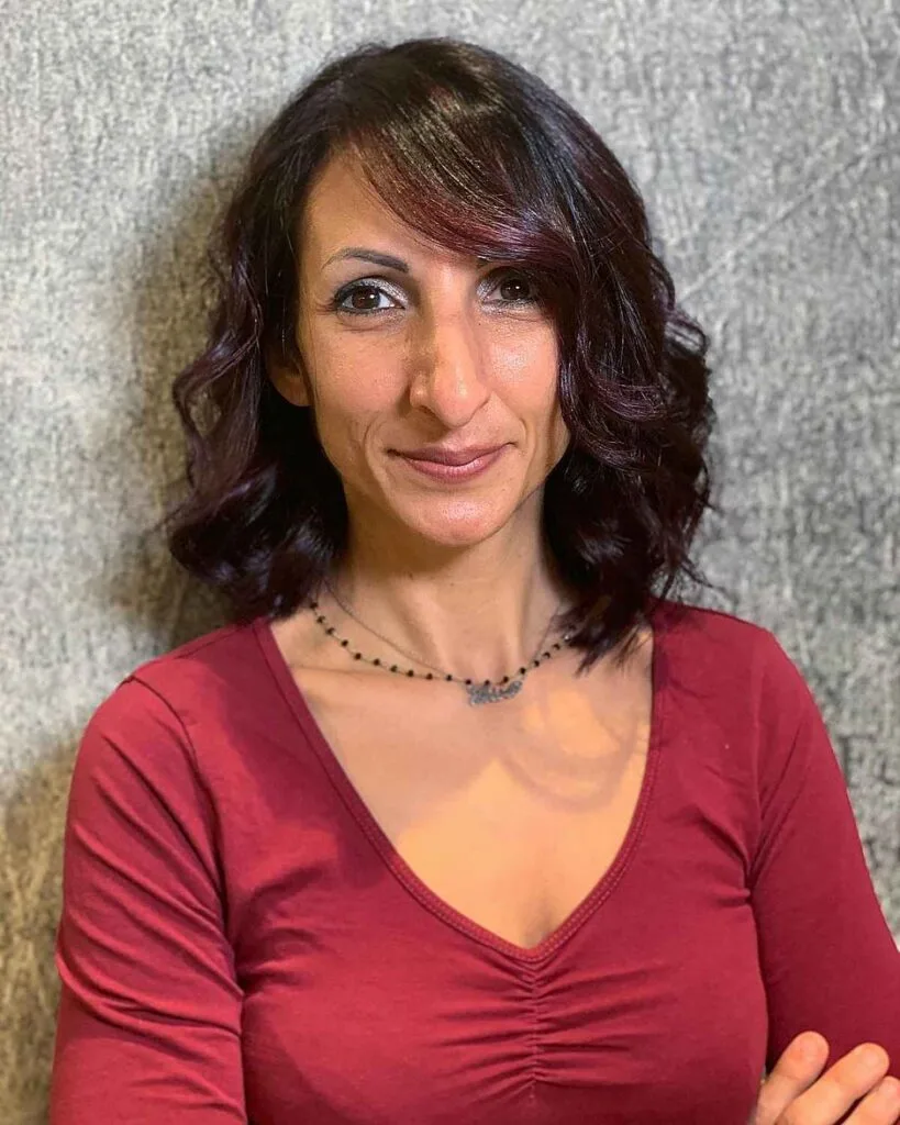Subtle Dark Burgundy Highlights on Dark Hair