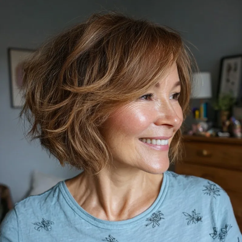 Textured Airy Bob with Natural Movement
