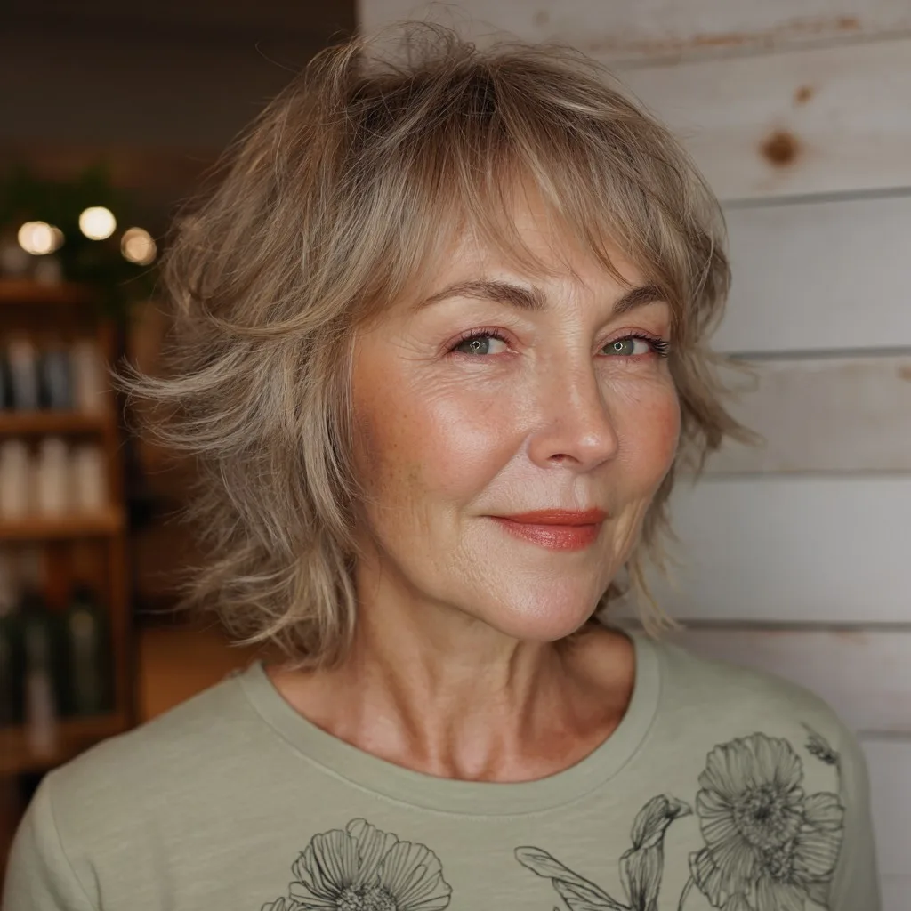 Textured Ash Blonde Shag with Soft Layers