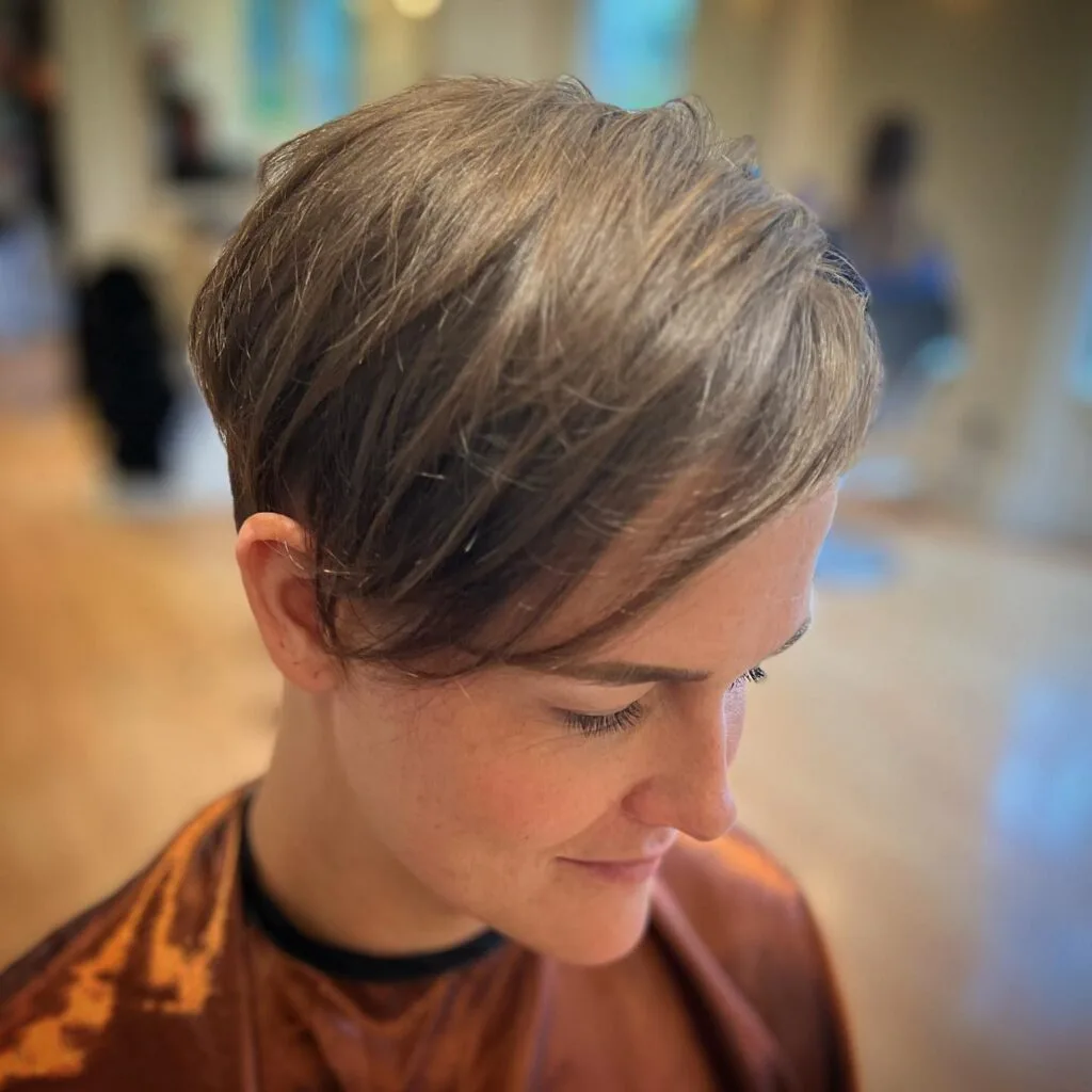 Textured Asymmetrical Pixie Cut with Subtle Highlights