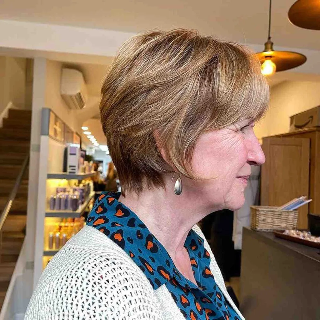 Textured Bixie Cut with Bangs for Those in Their Fifties