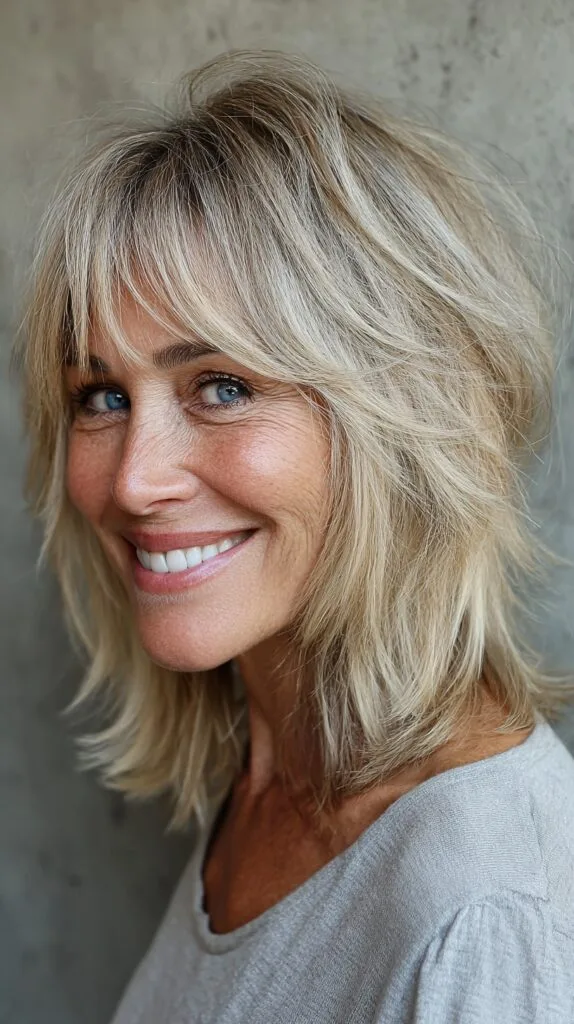 Textured Blonde Shag with Feathered Layers