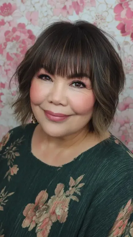 Textured Bob with Playful Bangs