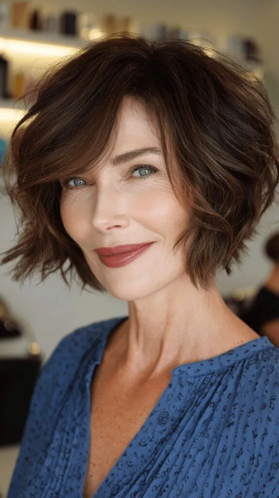 Textured Bob with Soft Waves and Highlights