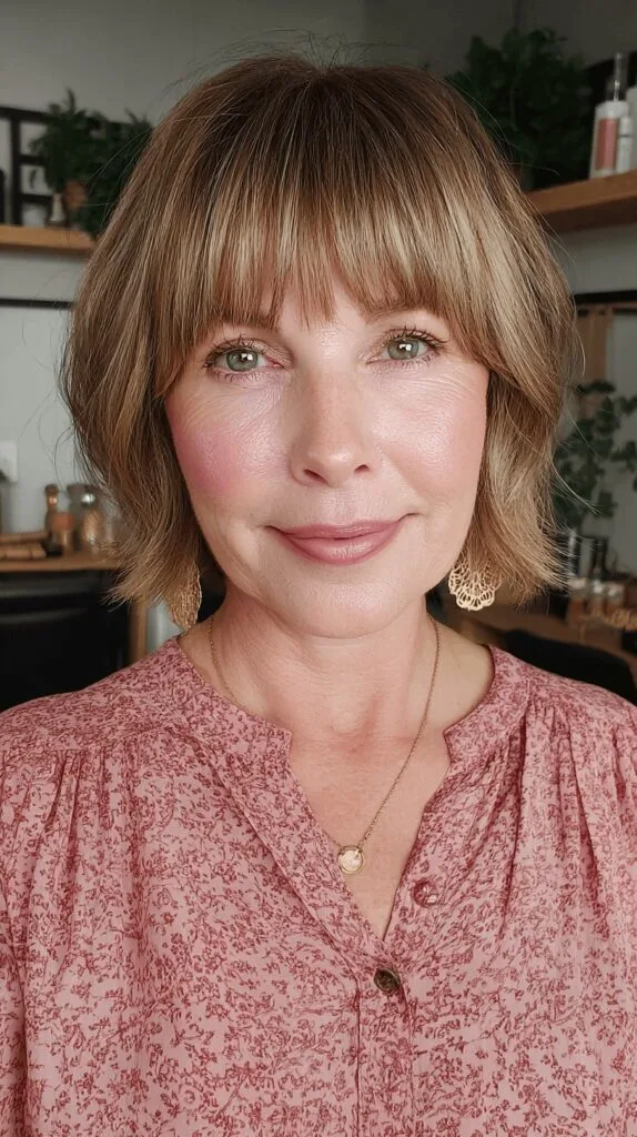 Textured Bob with Wispy Bangs