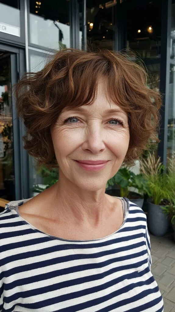 Textured Chestnut French Bob with Soft Micro-Fringe