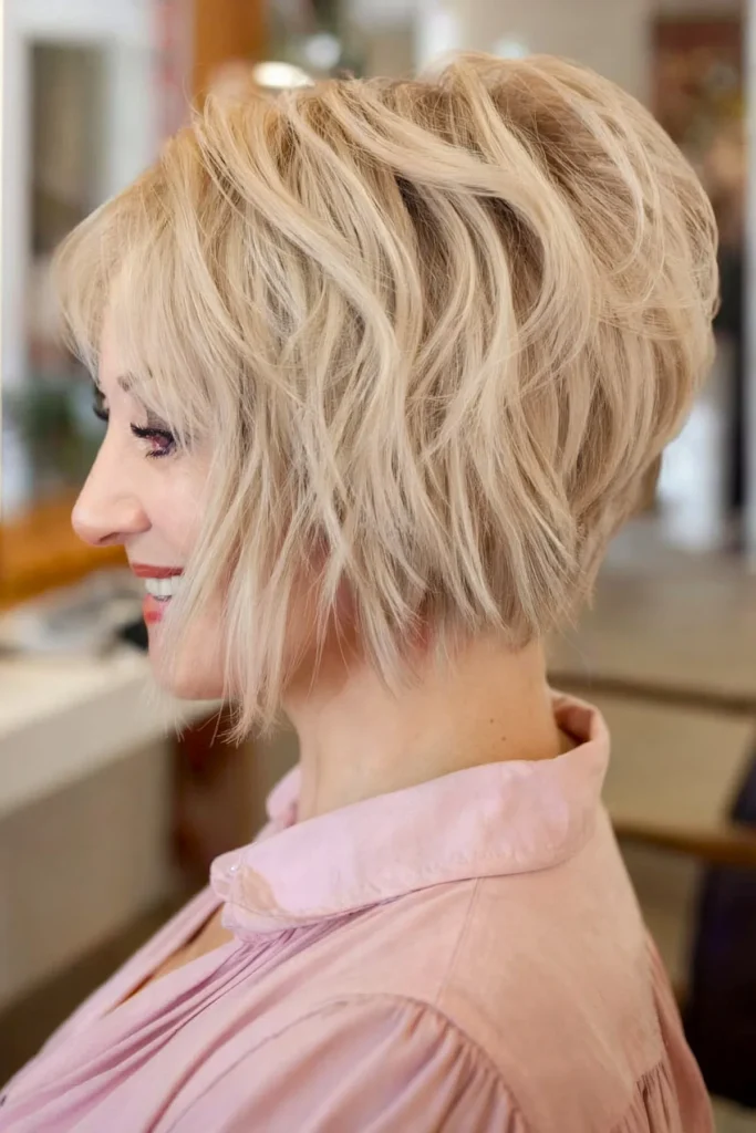 Textured Choppy Bob with Layered Dimensions for Women Over Forty
