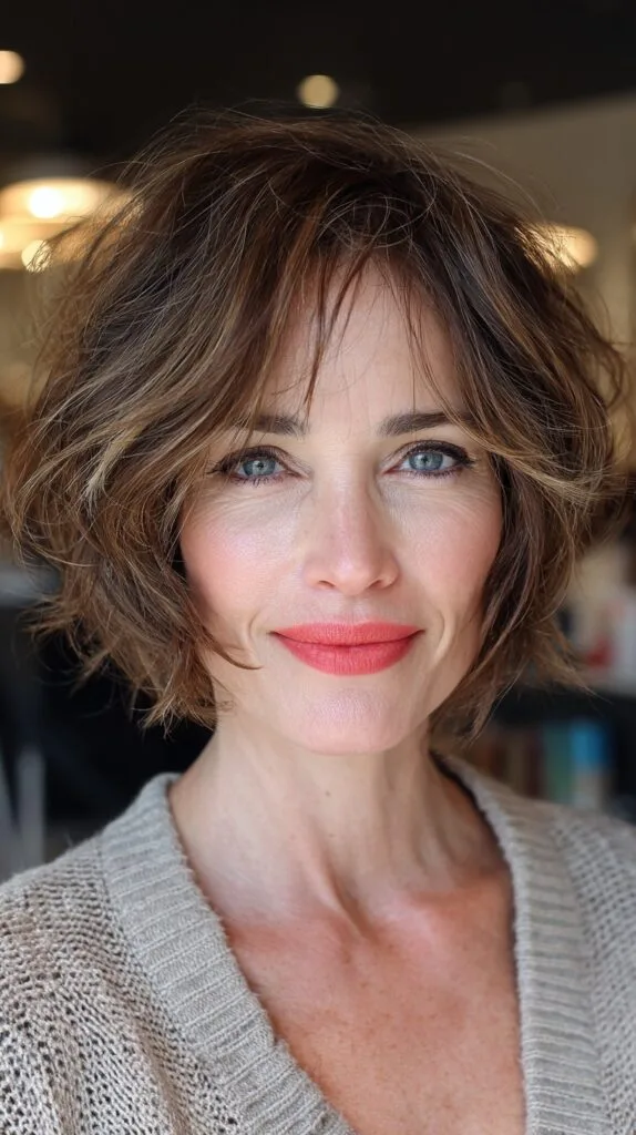 Textured Choppy Bob with Lively Layers