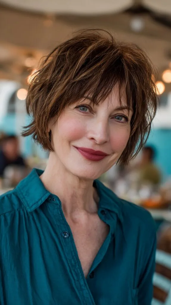 Textured Choppy Bob with Playful Fringe