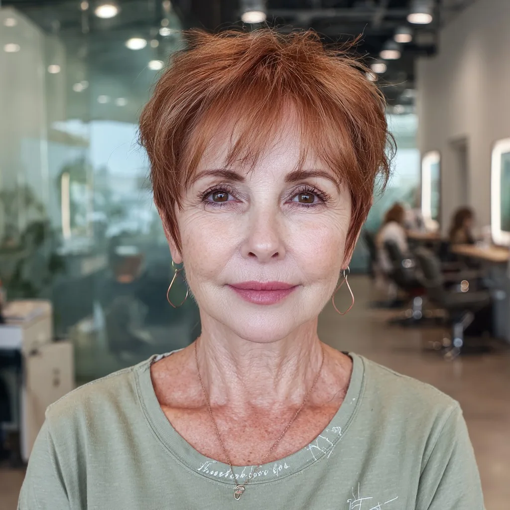 Textured Copper Pixie with Soft Layers