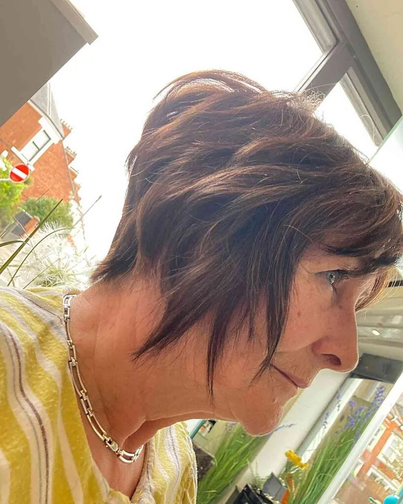 Textured Feathered Style for Old Women