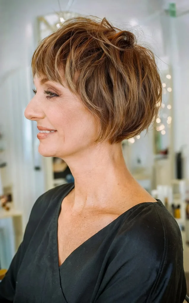 Textured French Bob for Thinning Hair for Ladies 40 and Over