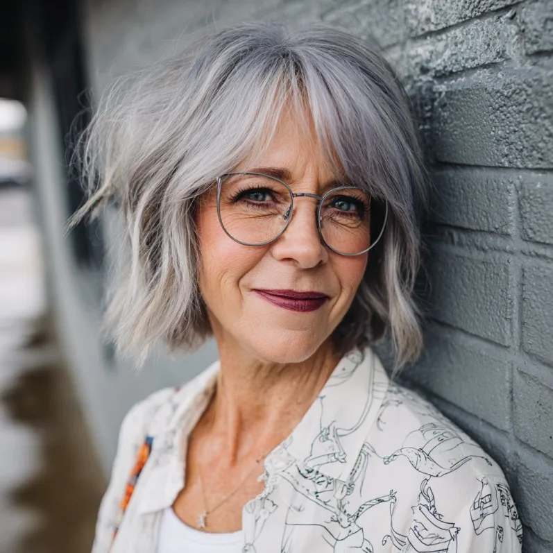 Textured Gray Lob with Soft Waves