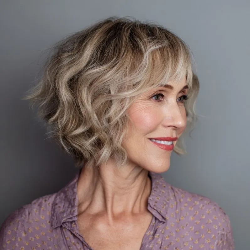 Textured Layered Shag with Soft Beachy Waves