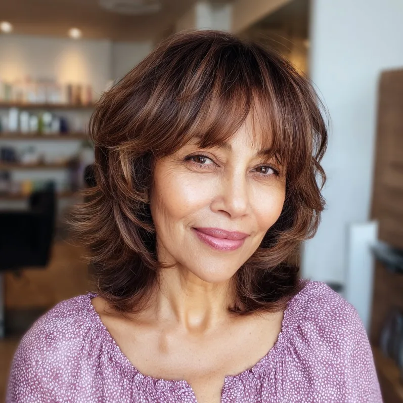 Textured Layered Shag with Wispy Bangs