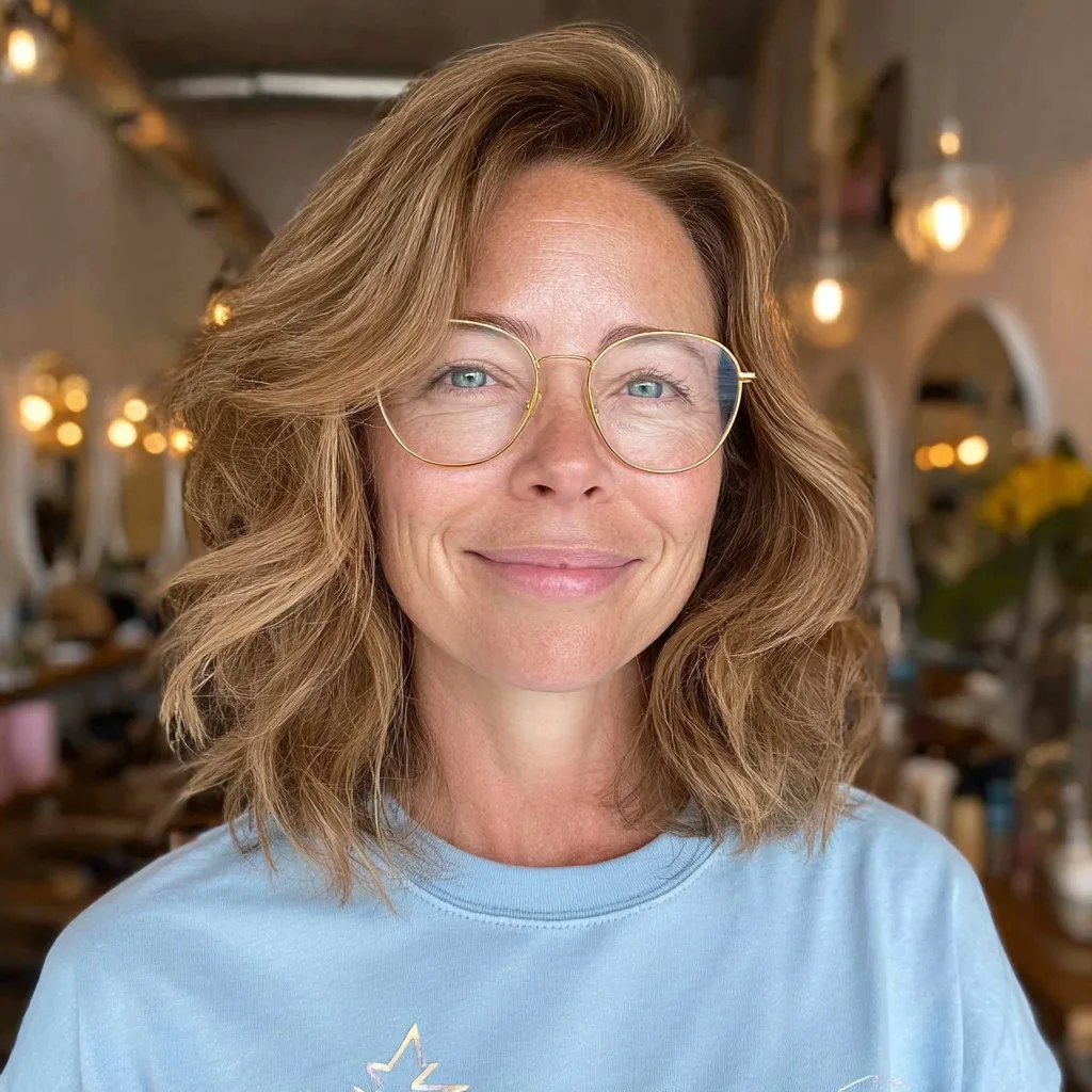 Textured Light Brown Waves with Soft Layers