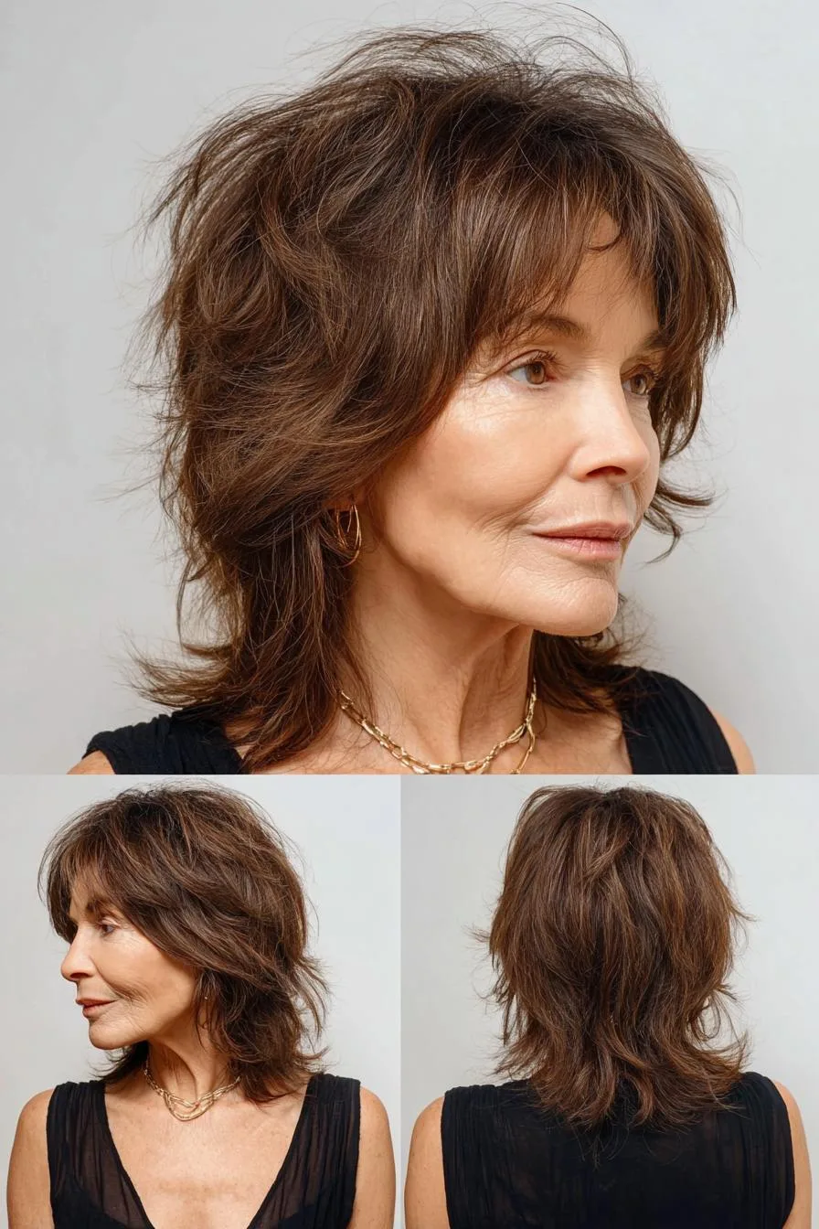 Textured modern shag hairstyle