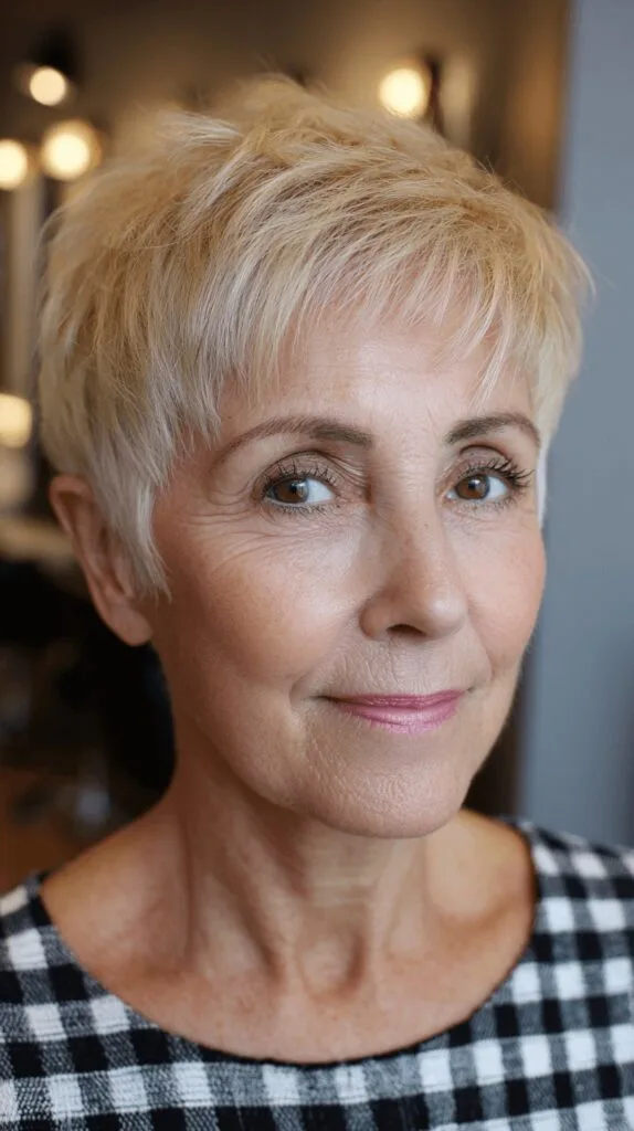 Textured Pixie Cut with Soft Blonde Tones