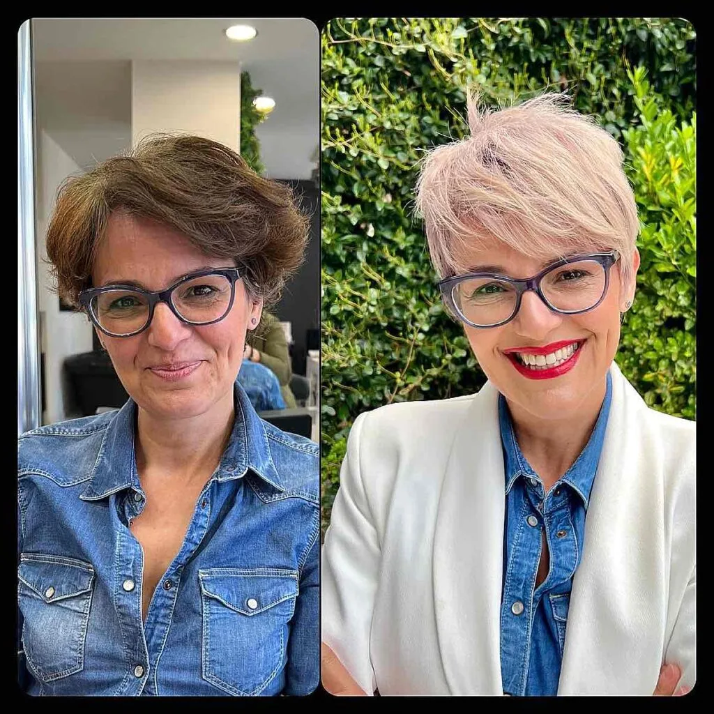 textured pixie undercut for thin-haired ladies over 50 with glasses