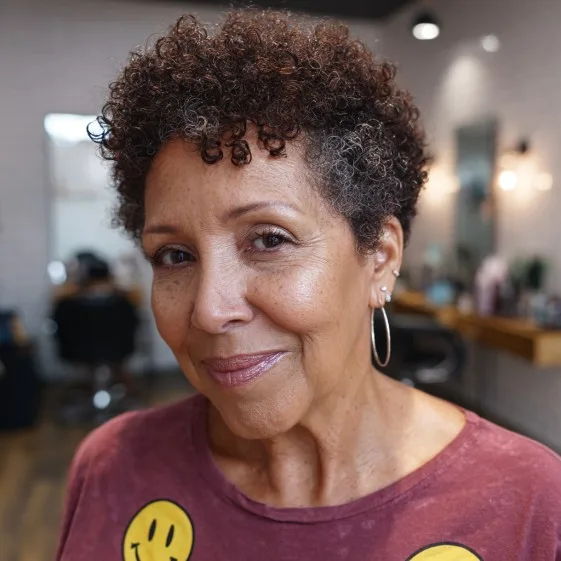 Textured Short Curly Cut with Defined Curls