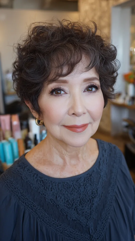 Textured Short Curly Cut with Lively Volume