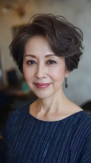 Textured Short Cut with Soft Volume and Defined Curls