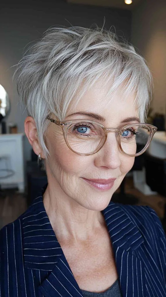 Textured Short Pixie Cut for Women Over 50