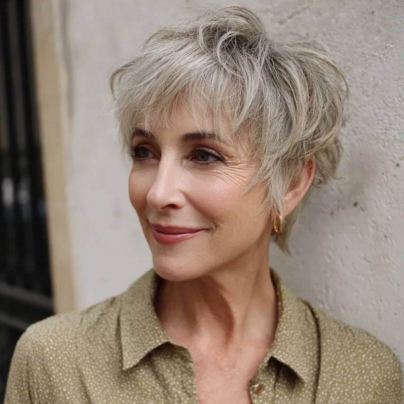 Textured Short Pixie Cut with Soft Layers