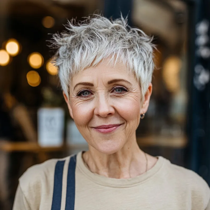 Textured Short Pixie Cut with Subtle Layers