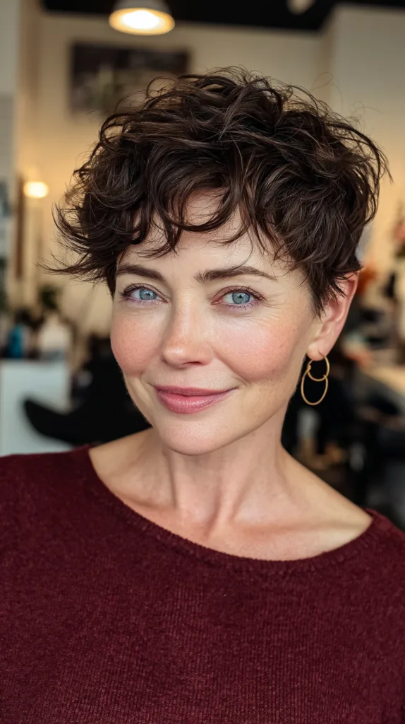 Textured Short Pixie with Defined Curls